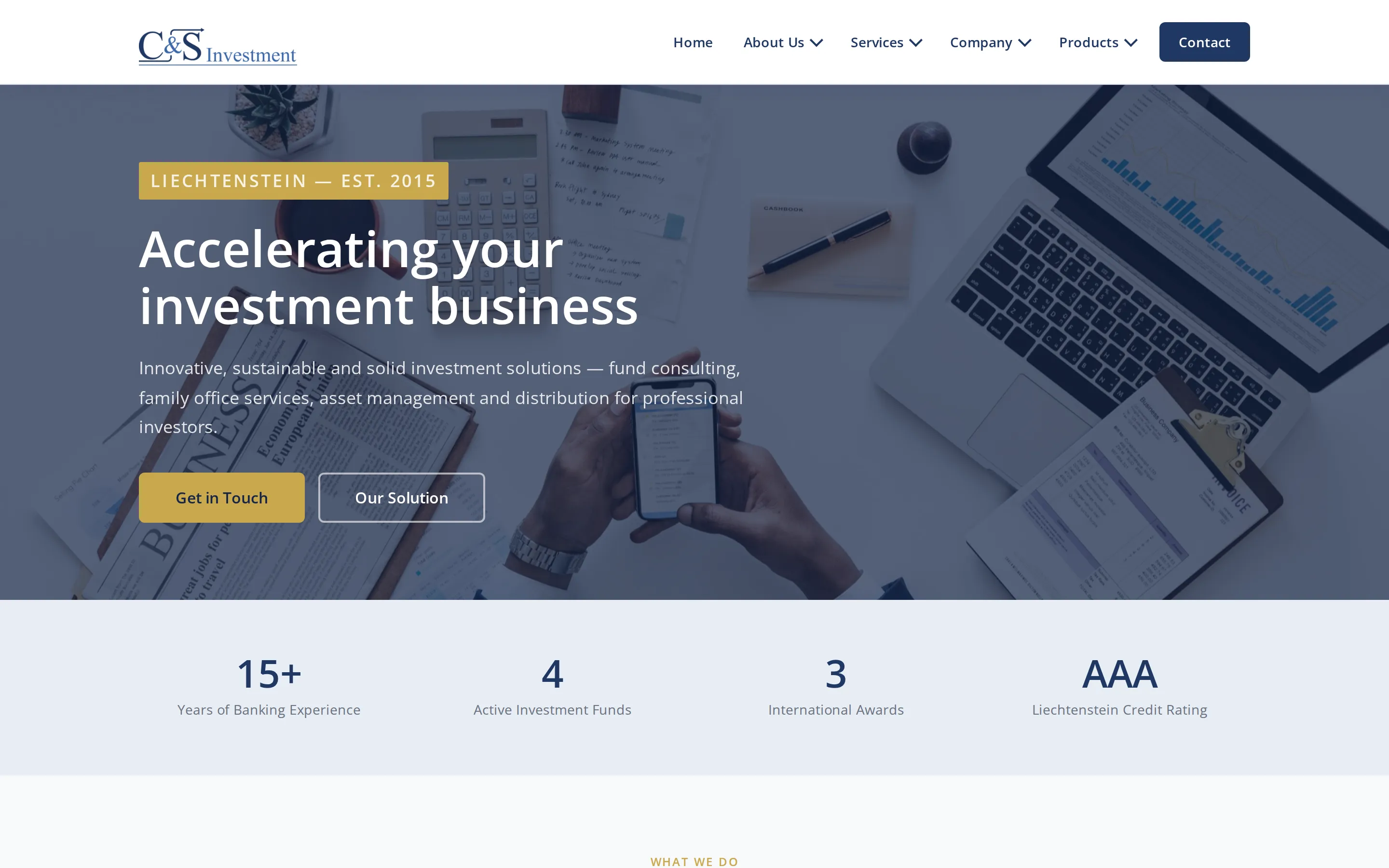 Website C&S Investment, umgesetzt von basemedia
